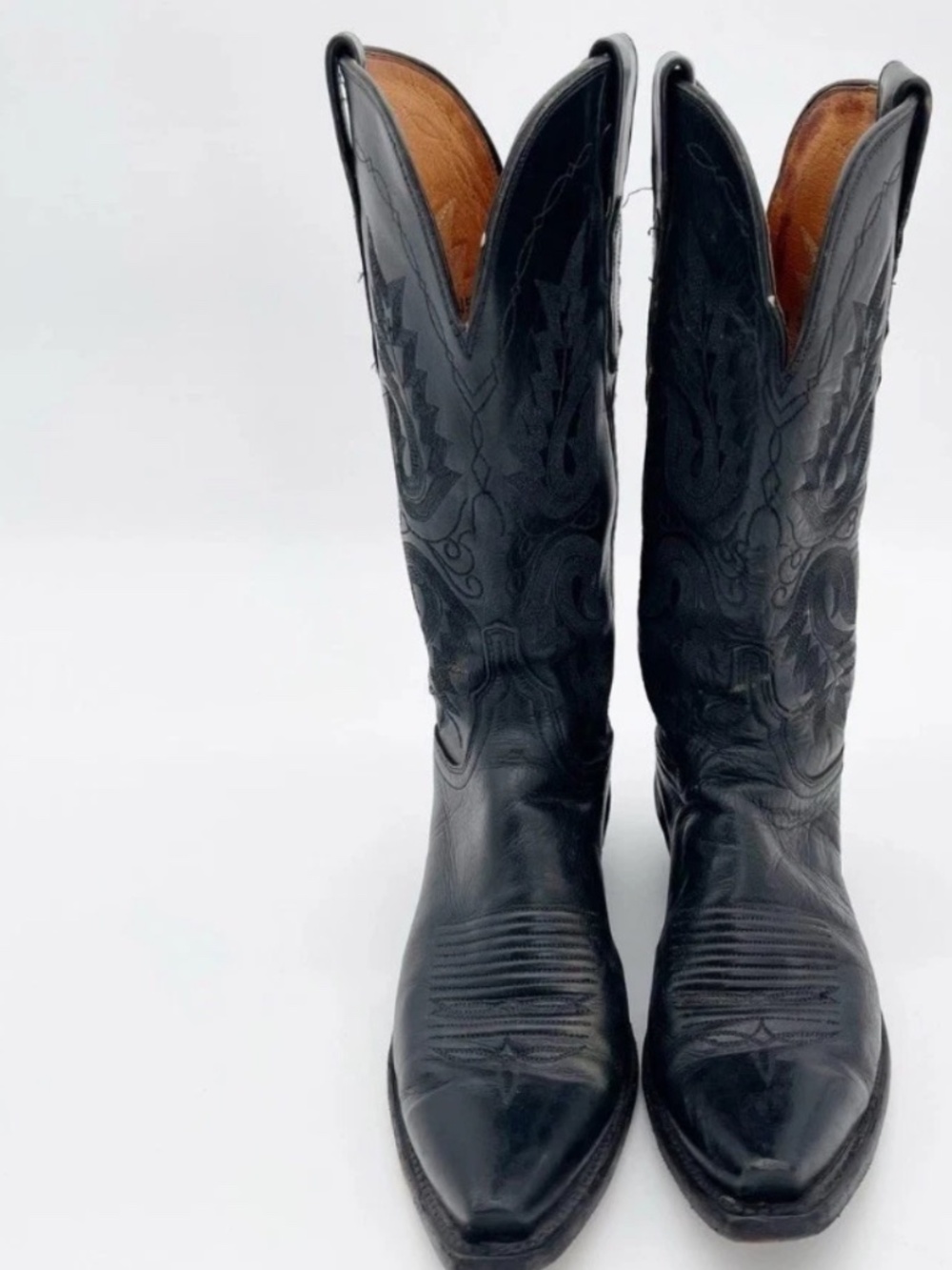Lucchese 1883 N4510 Black Burnised Buffalo Black Cowgirl Boots